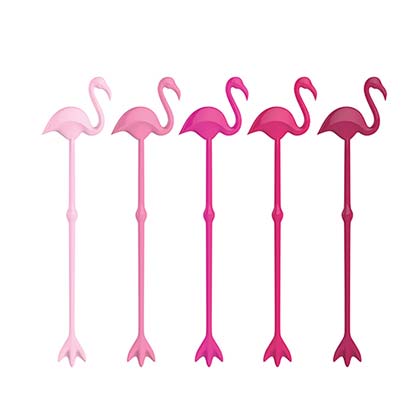 Flamingo Cocktail Drink Stir Sticks Set