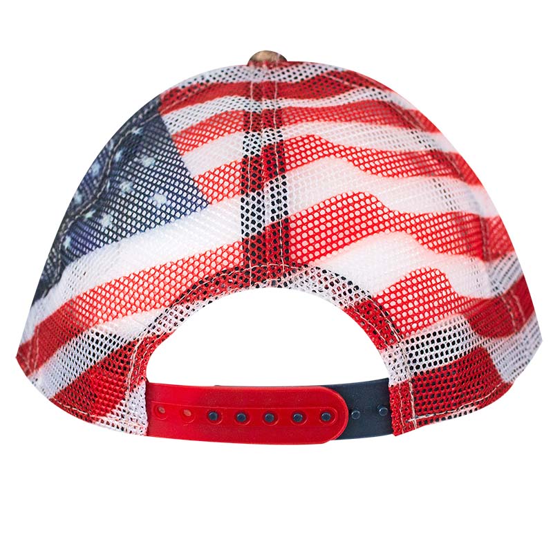 Ford Adjustable American Flag Camo Mesh Trucker Hat