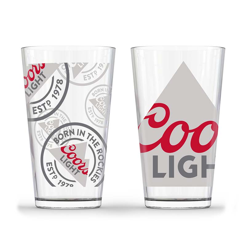 Coors Light Set Of Two Pint Glasses