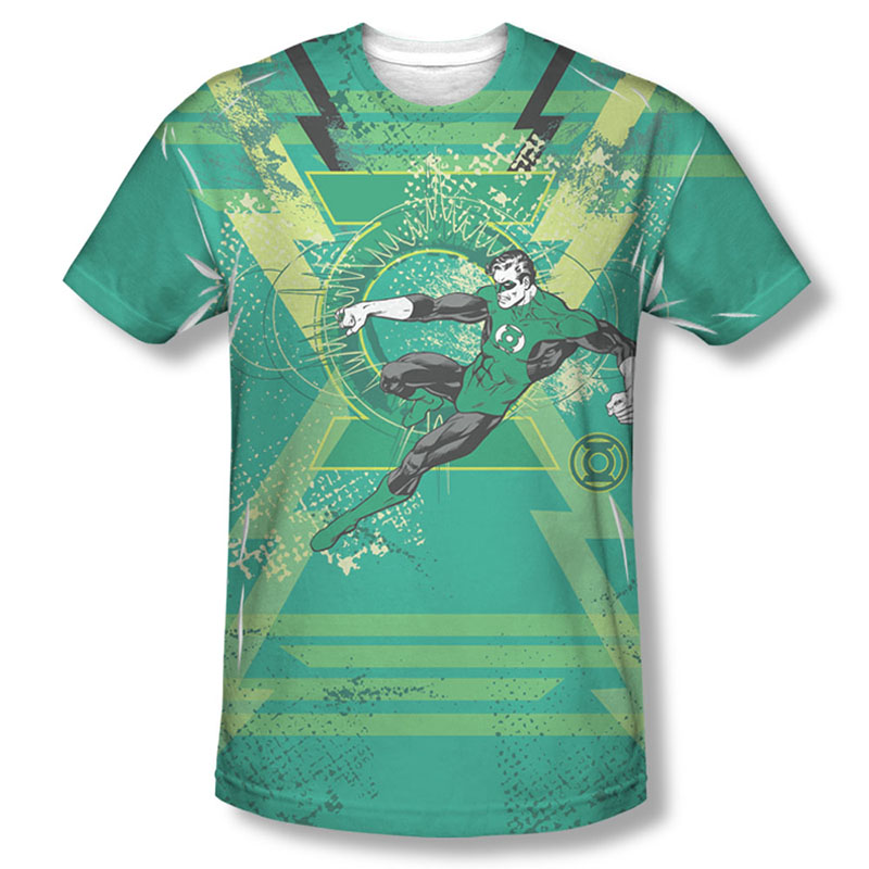 Green Lantern Men's Green Sublimation Wield The Power T-Shirt Green Lantern Men's Green Sublimation Wield The Power T-Shirt