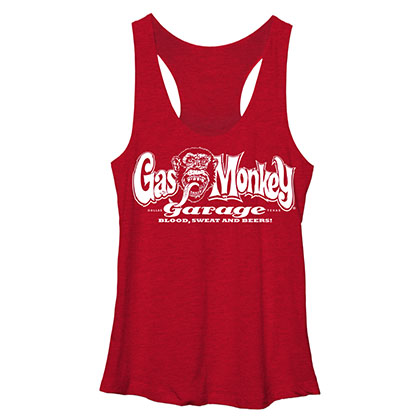 Gas Monkey Garage Blood Sweat Beers Red Juniors Tank Top