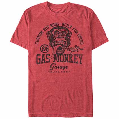 Gas Monkey Garage Athletic Monkey Red  T-Shirt