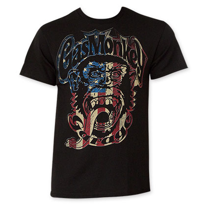 Gas Monkey Red White And Blue Men's Black Tee Shirt