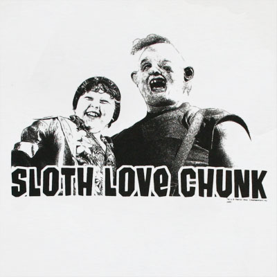 The Goonies Sloth Love Chunk White Graphic Tee Shirt