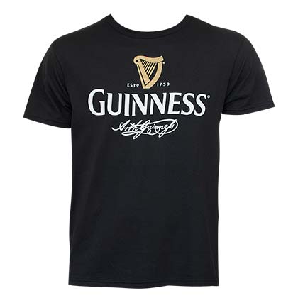 Guinness Logo Signature Black Tee Shirt