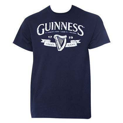 Guinness Distressed Navy Blue Tee Shirt