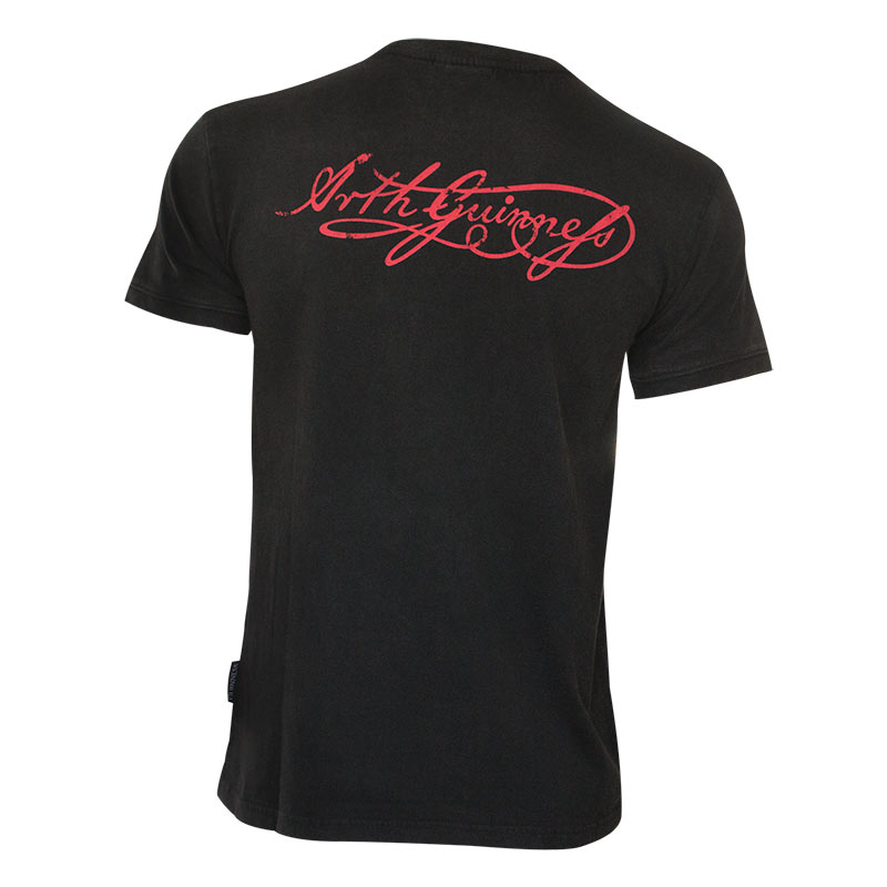Guinness Men's Black Distressed Gaelic Label T-Shirt Guinness Men's Black Distressed Gaelic Label T-Shirt