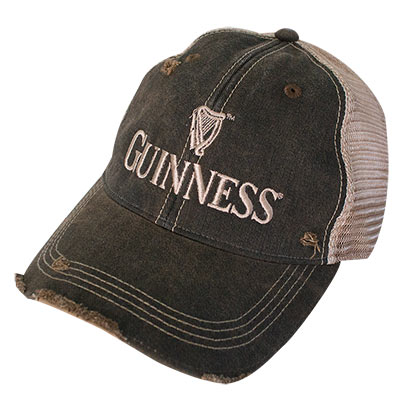 Guinness Harp Logo Brown Mesh Trucker Hat