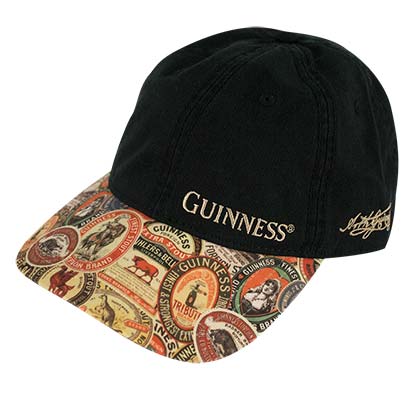 Guinness Extra Washed Vintage Label Black Hat