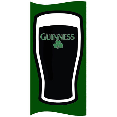 Guinness Pint Shamrock Green Beach Towel