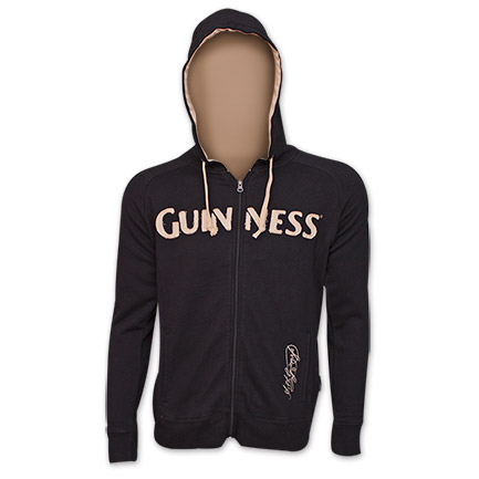 Guinness Stitched Logo Zip Hoodie - Black