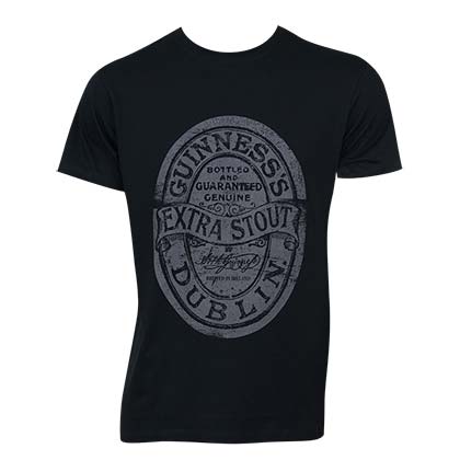 Guinness Distressed Black Label Tee Shirt