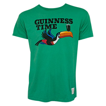 Guinness Time Toucan Green Premium Vintage Style Tshirt