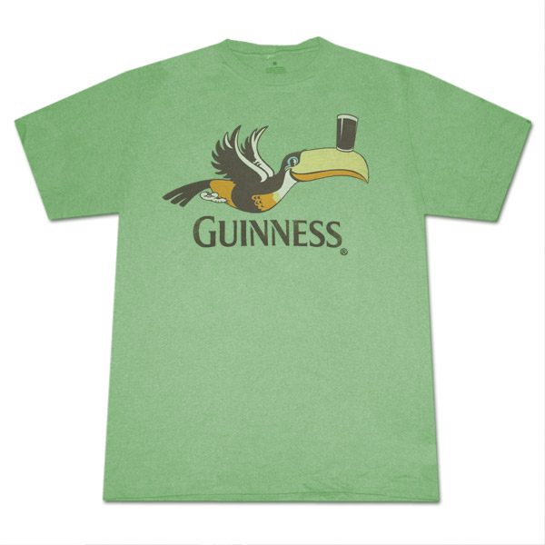 Guinness Toucan Pint Heather Green Graphic Tee Shirt