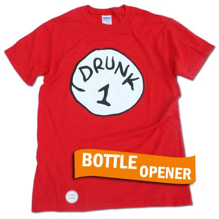 Drunk 1 Bottle Opener Red T-Shirt