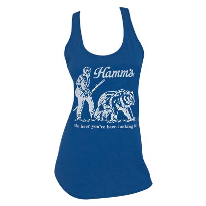 Hamm's Beer Bear Racerback Women's Blue Tank Top Shirt