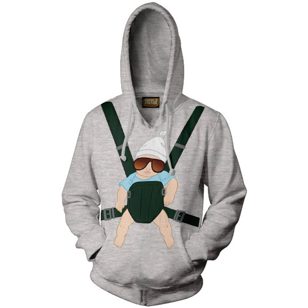 The Hangover Baby Carrier Grey Hoodie Pullover