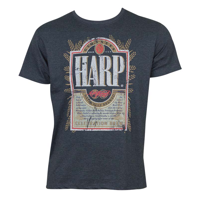 Harp Men's Heather Blue Distressed Label T-Shirt