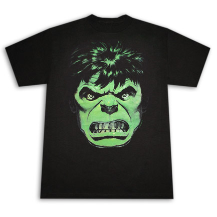 The Incredible Hulk Angry Face Black Graphic TShirt | SuperheroDen.com