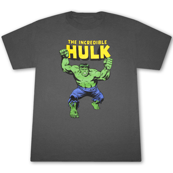 The Incredible Hulk Classic Design Grey Graphic Tee Shirt