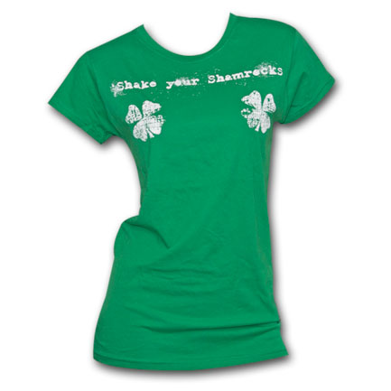 St. Patrick's Day Shake Your Shamrocks Juniors Graphic T Shirt