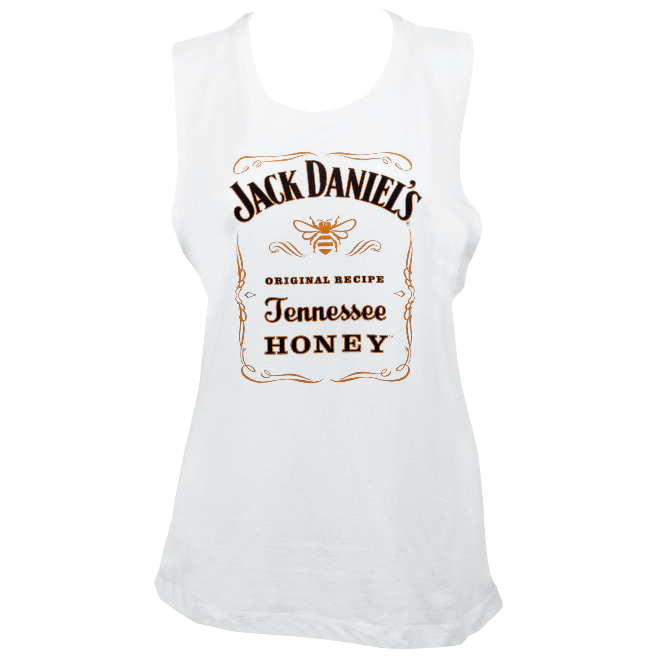 Jack Daniels Tennessee Honey Women's White Muscle Tank Jack Daniels Tennessee Honey Women's White Muscle Tank