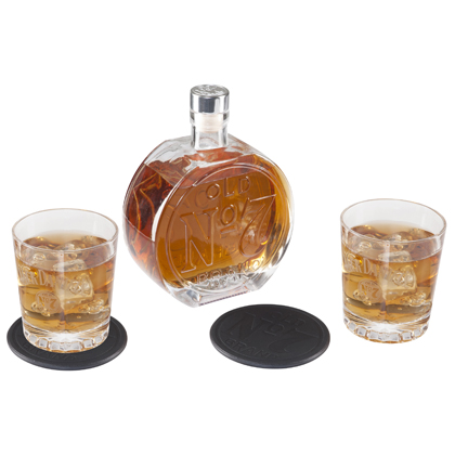 Jack Daniel's Old No. 7 Decanter Glasses and Coasters Set