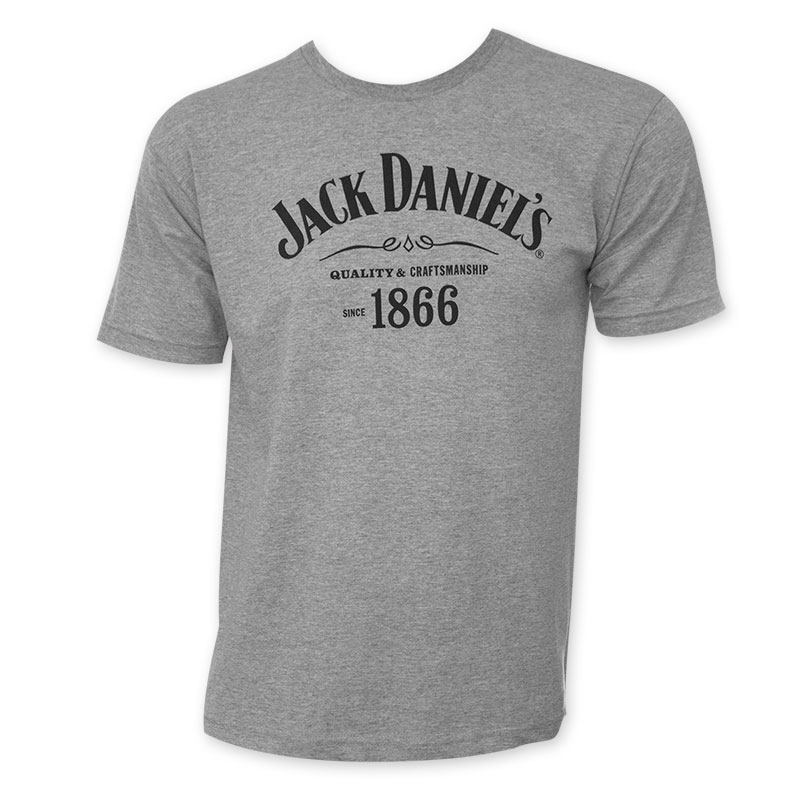 Jack Daniels Men's Grey Quality And Craftsmanship T-Shirt Jack Daniels Men's Grey Quality And Craftsmanship T-Shirt