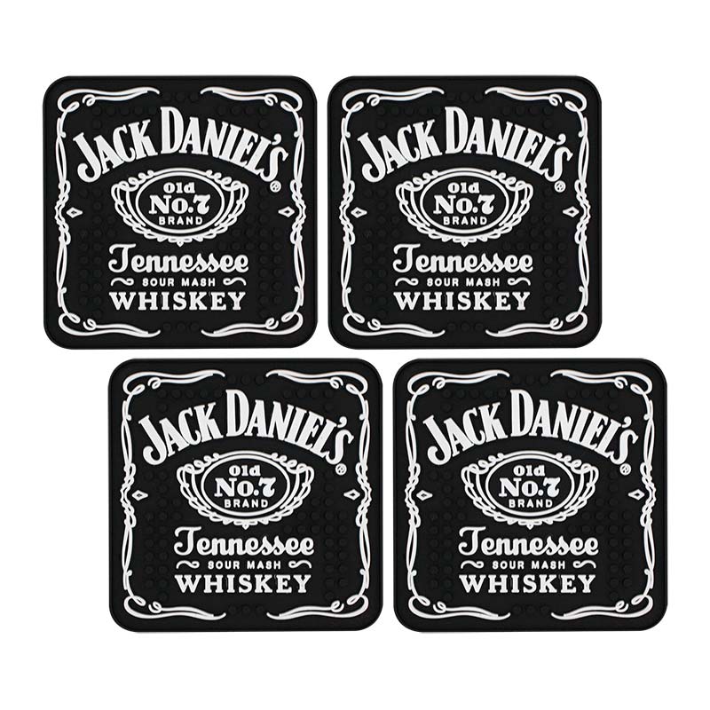 Jack Daniels Black Bar Mat Coaster Set Jack Daniels Black Bar Mat Coaster Set
