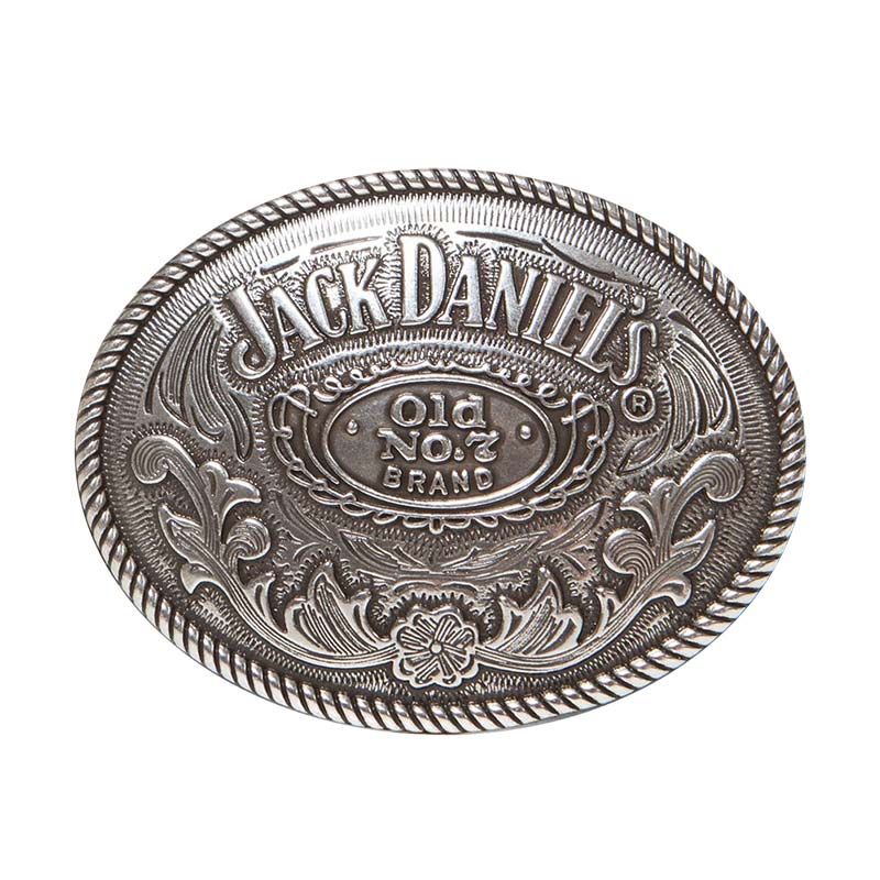 Jack Daniels No. 7 Silver Oval Belt Buckle Jack Daniels No. 7 Silver Oval Belt Buckle
