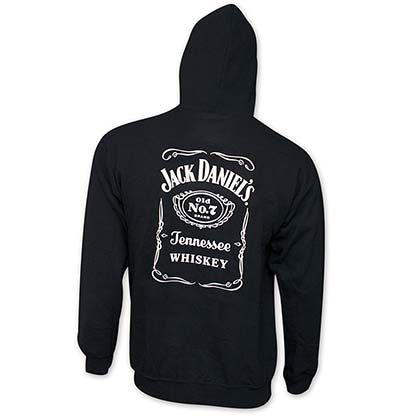 Jack Daniel's Classic Label Pullover Black Graphic Hoodie Sweatshirt