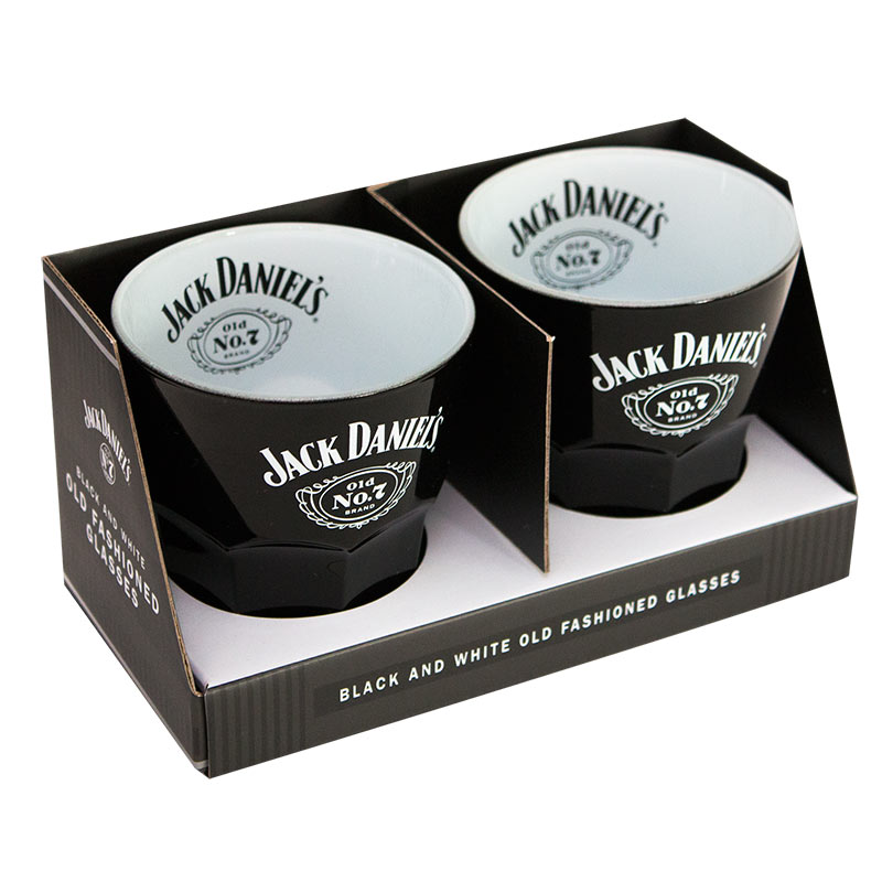 Jack Daniels Black Set Of 2 Old Fashion Glasses Jack Daniels Black Set Of 2 Old Fashion Glasses
