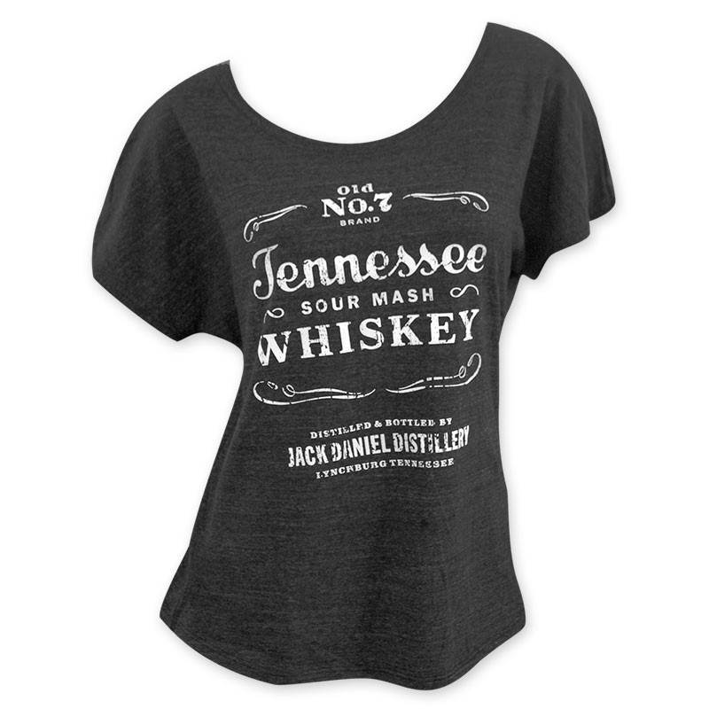 Jack Daniels Loose Fit Women's Grey Sourmash Whiskey T-Shirt Jack Daniels Loose Fit Women's Grey Sourmash Whiskey T-Shirt
