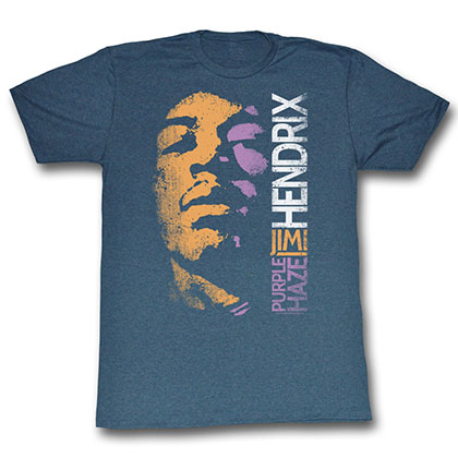 Jimi Hendrix Haze Mens Blue T-Shirt