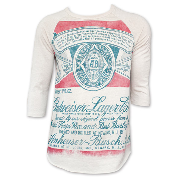 budweiser baseball tee
