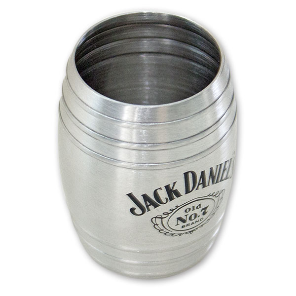 Jack Daniel's Old No. 7 Logo Barrel Shaped Shot Glasses Jack Daniel's Old No. 7 Logo Barrel Shaped Shot Glasses