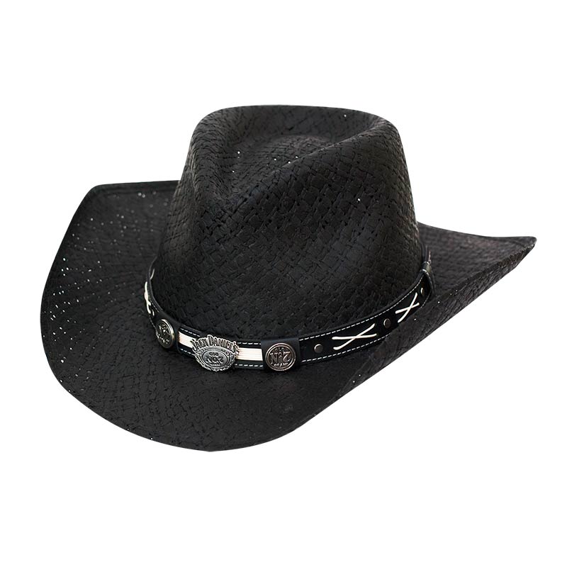 black straw cowboy hat