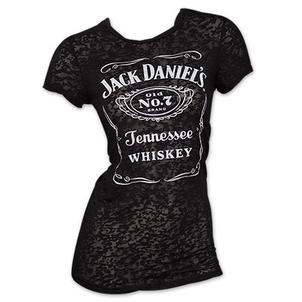 Jack Daniel's Burnout Junior TShirt - Black