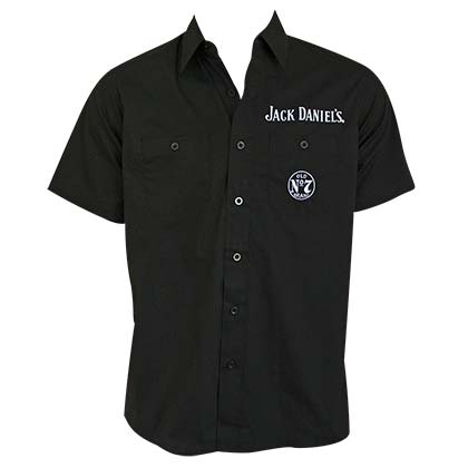 Jack Daniel's Short Sleeve Button Up Men's Black Work Shirt