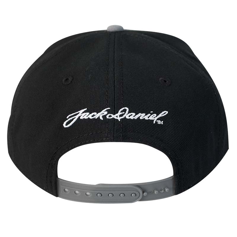 Jack Daniels Black & Grey Flat Brim Snapback Hat Jack Daniels Black & Grey Flat Brim Snapback Hat