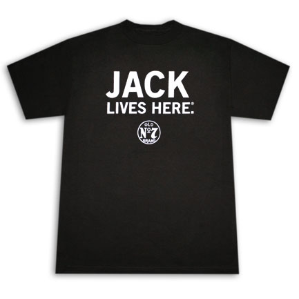Jack Daniel's Whiskey Lives Here Black Graphic Tee Shirt