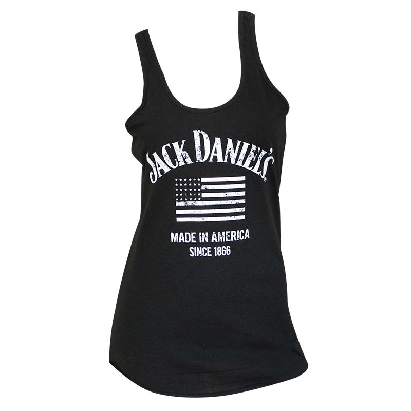 Jack Daniels Women's Black Made In America Tank Top Jack Daniels Women's Black Made In America Tank Top