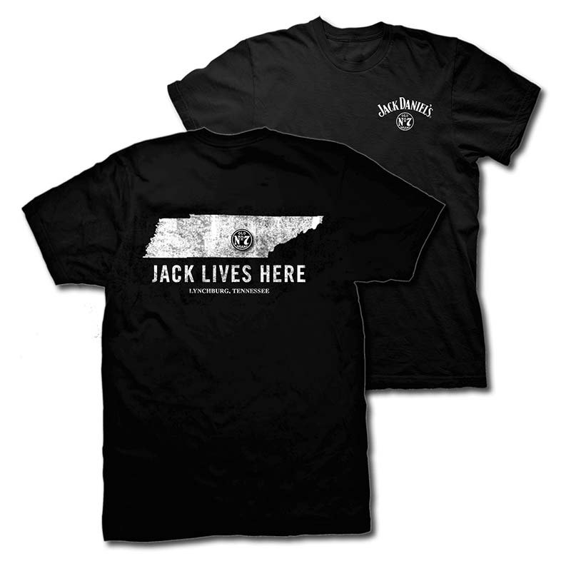 Jack Daniels Men's Black Jack Lives Here T-Shirt Jack Daniels Men's Black Jack Lives Here T-Shirt