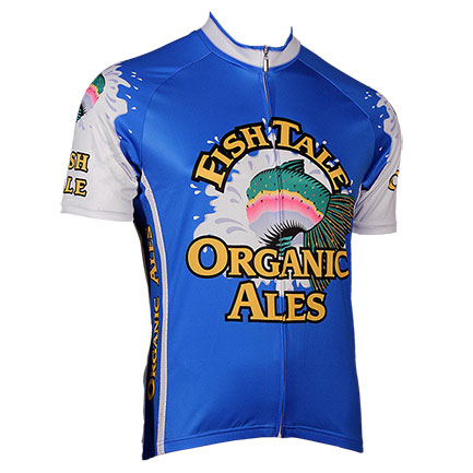 Fish Tale Organic Ale Blue Zip-Up Cycling Jersey