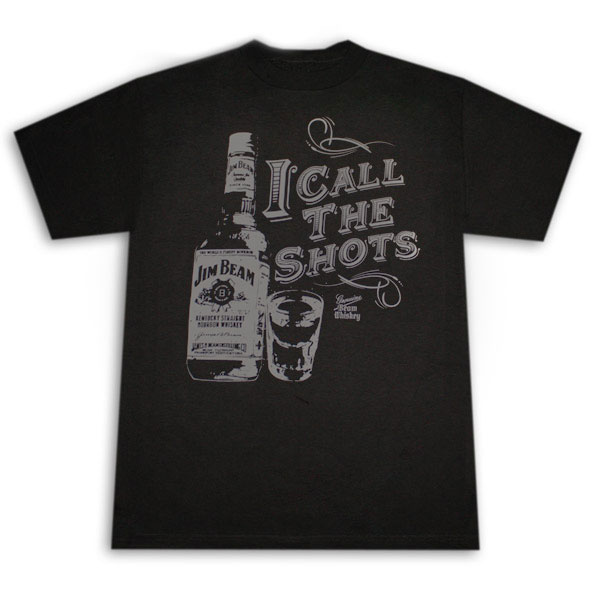 Jim Beam Whiskey I Call The Shots Black Graphic Tee Shirt Jim Beam Whiskey I Call The Shots Black Graphic Tee Shirt