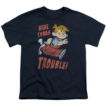 Dennis The Menace Here Comes Trouble Youth Tshirt