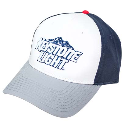 Keystone Light White And Blue Adjustable Hat