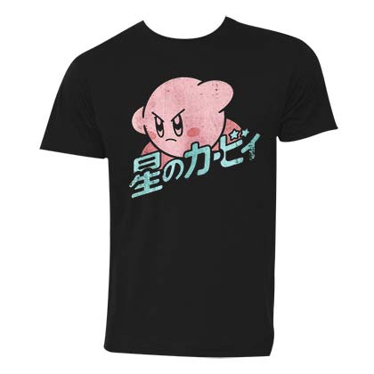 Kirby In Action Men's Black TShirt