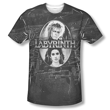 Labyrinth Maze Black Sublimation T-Shirt