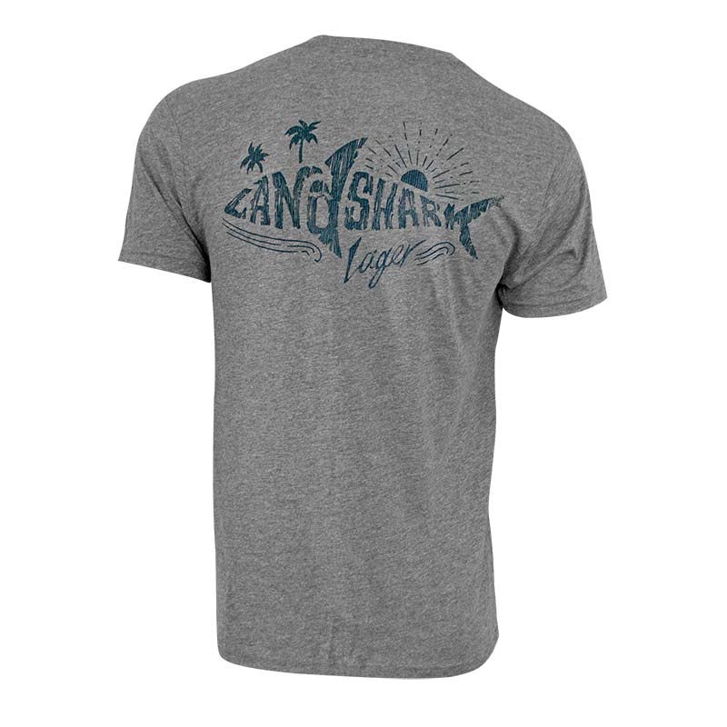 Landshark Lager Men's Grey Shark Logo T-Shirt